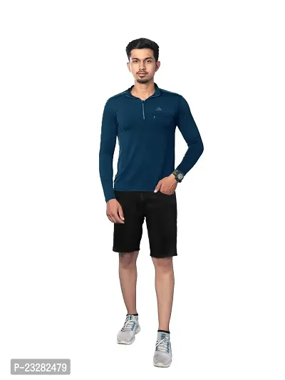 Rad prix Men Solid Active wear tees- Blue Colour-thumb0