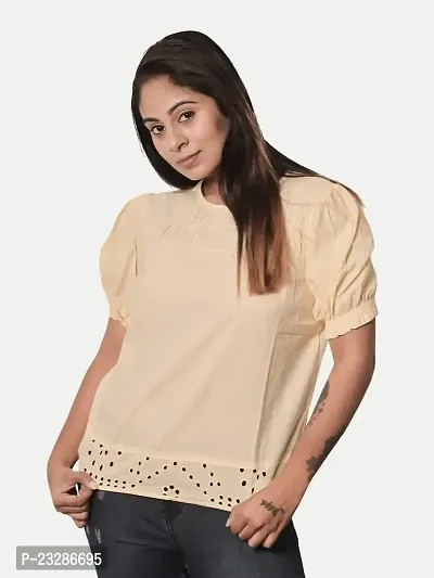 Women Solid Casual Top-(Yellow Colour)
