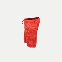 Boys Red Floral Printed Shorts-thumb2