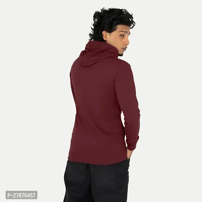 Mens Solid Maroon Hoodies-thumb4