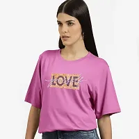 Rad prix Women Printed Dark Pink T-Shirt-thumb2