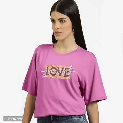 Rad prix Women Printed Dark Pink T-Shirt-thumb3