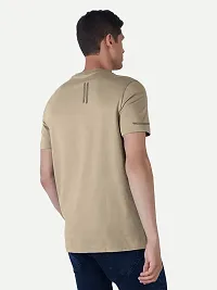 Rad prix Men Beige Polyester Active Crew Neck T-Shirt-thumb4