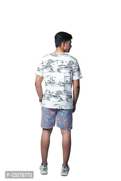 Rad prix Men Blue tropical Printed Casual Shorts-thumb4