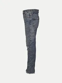 Rad prix Girls Mid-Blue Denim Pant with Slash-at-The-Knee-thumb2