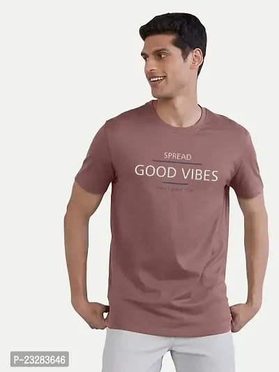 Rad prix Men Pink Printed Spread Good Vibes T-Shirt-thumb2