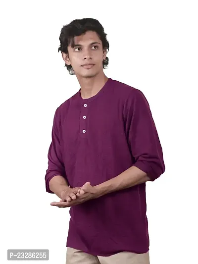 Rad prix Men Purple Cotton Casual Loose T-Shirt