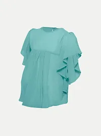 Trendy Green Polyester Solid Top For Girls-thumb1