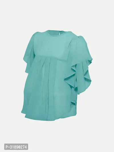 Trendy Green Polyester Solid Top For Girls-thumb2