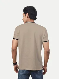 Rad prix Men Beige Round Neck Tee with Sleeve Print-thumb3