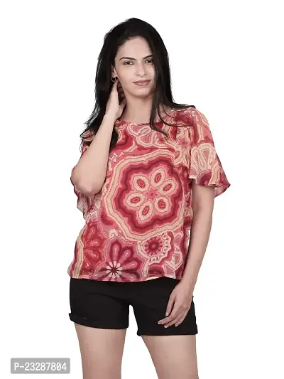 Rad prix Women Printed Floral Top-Red Colour