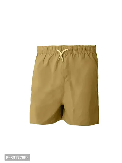 Elegant Yellow Cotton Solid Shorts For Boys-thumb0