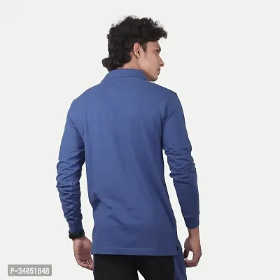 Stylish Blue Cotton T-Shirt For Men-thumb4