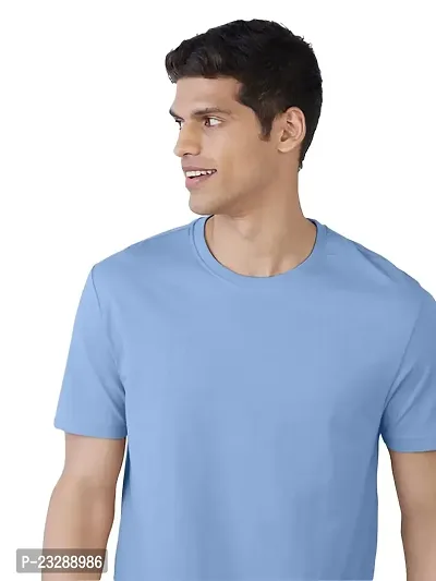 Rad prix Men Light Blue Regular Fit T-Shirt-thumb0