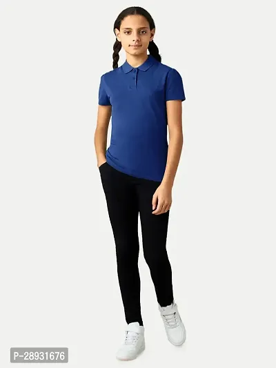 Girls Royal Blue Polo T-shirt-thumb0