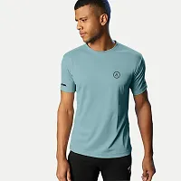 Rad prix Men Turquoise Blue Regular Fit Sports T-Shirt-thumb1
