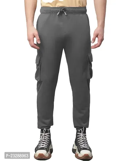 Rad prix Men Solid Cream Elasticated Cotton Activewear Joggers-thumb0