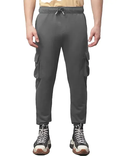 Rad prix Men Solid Cream Elasticated Cotton Activewear Joggers