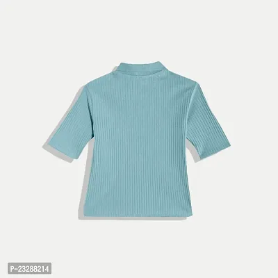 Rad prix Women Teal Cropped T Shirts-thumb5