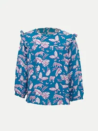 Trendy Blue  Cotton  Printed Top For Girls-thumb3