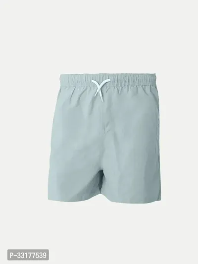 Elegant Blue Cotton Solid Shorts For Boys