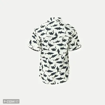 Rad prix Boys All-Over Printed White Shirt-thumb4