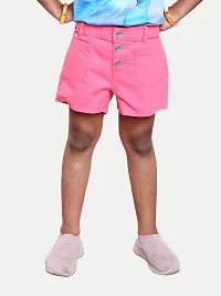 Rad prix Girls Pink Solid Casual Shorts-thumb2