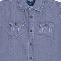 Rad prix Boys Dark Blue Washed Denim Shirt-thumb1