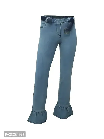 Rad prix Girls Blue Denim Pant with Flared-Hem-Detail-thumb0