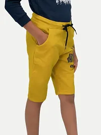 Boys Yellow Printed Shorts-thumb1