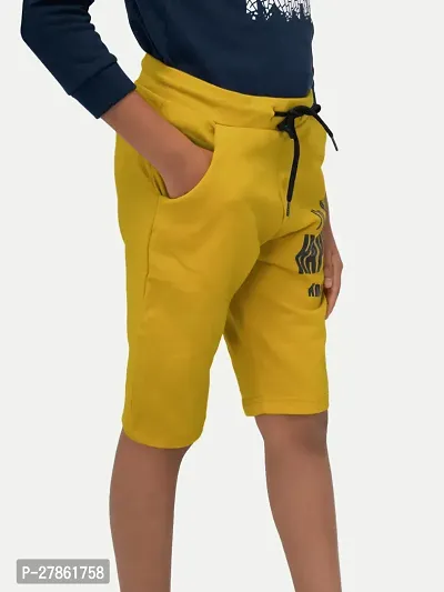 Boys Yellow Printed Shorts-thumb2