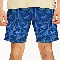 Rad prix Men Cobalt Blue Animal Printed Sports Shorts-thumb2