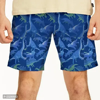 Rad prix Men Cobalt Blue Animal Printed Sports Shorts-thumb3