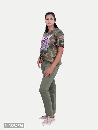 Rad prix Women Camo Printed Tees -Green Colour-thumb4