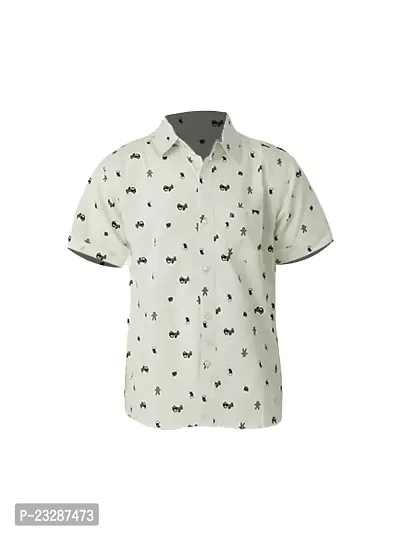 Rad prix Teen Boys All-Over Printed Cream Coloured Shirt