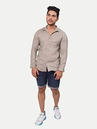 Rad prix Men's Casual Plain Regular Fit Cotton Full Sleeves Shirt (Size-XL,Beige)-thumb2