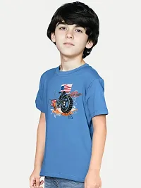 Rad prix Teen Boys Blue T-Shirt with Motorcycle Print-thumb1