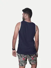 Men Navy Textured and Printed Sports T-Shirt with Detailing-thumb3