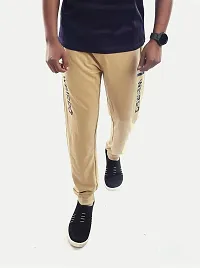 Rad prix Men Camel Solid Elasticated Cotton Activewear Joggers-thumb2