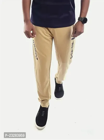 Rad prix Men Camel Solid Elasticated Cotton Activewear Joggers-thumb3