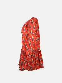 Women Red Floral Printed Dress-thumb2