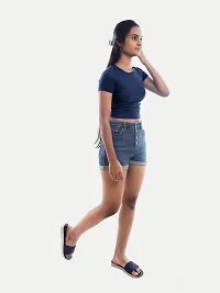 Rad prix Women Navy Cropped T Shirts-thumb3