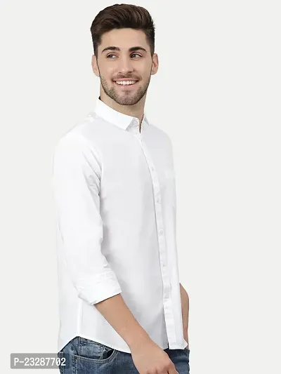 Rad prix Men Solid White Cotton Formal Full Sleeve Shirt-thumb3