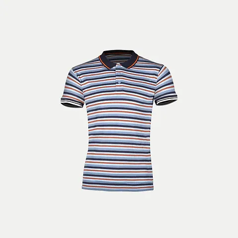 Mens Fashion Striped Polo T-Shirt