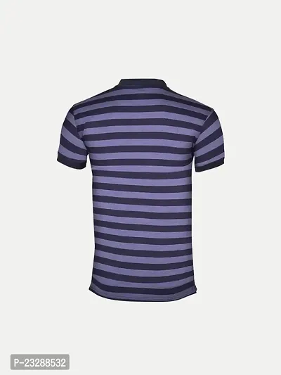 Mens Black Fashion Striped Cotton Polo T-Shirt-thumb4