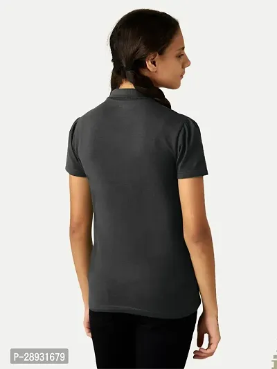 Girls Black Polo T-shirt-thumb4