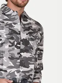 Rad prix Men Grey Camouflage Full Sleeve Shirt-thumb2