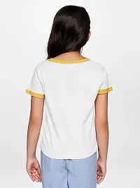 Stylish White Cotton T-shirt For Girls-thumb3