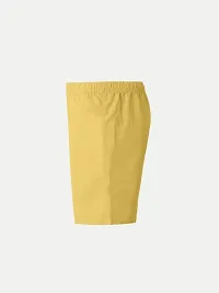 Elegant Yellow Cotton Solid Shorts For Boys-thumb2