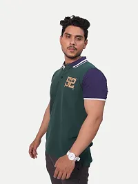 Rad prix Men Green Contrast Tipping Polo T-Shirt-thumb1